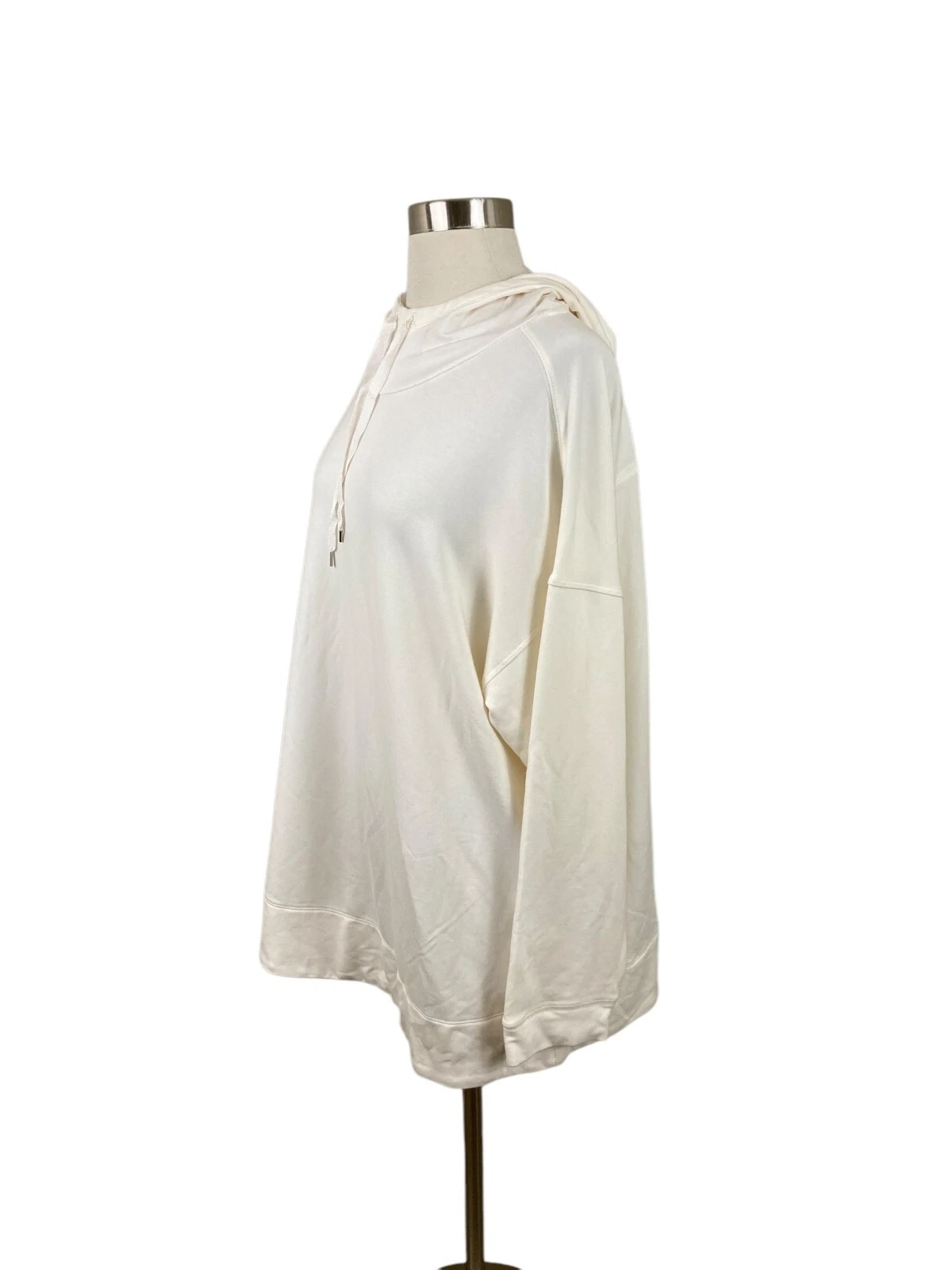 OFF WHITE Felpa con cappuccio J. Jill Fit 2X maglia morbida avorio accogliente