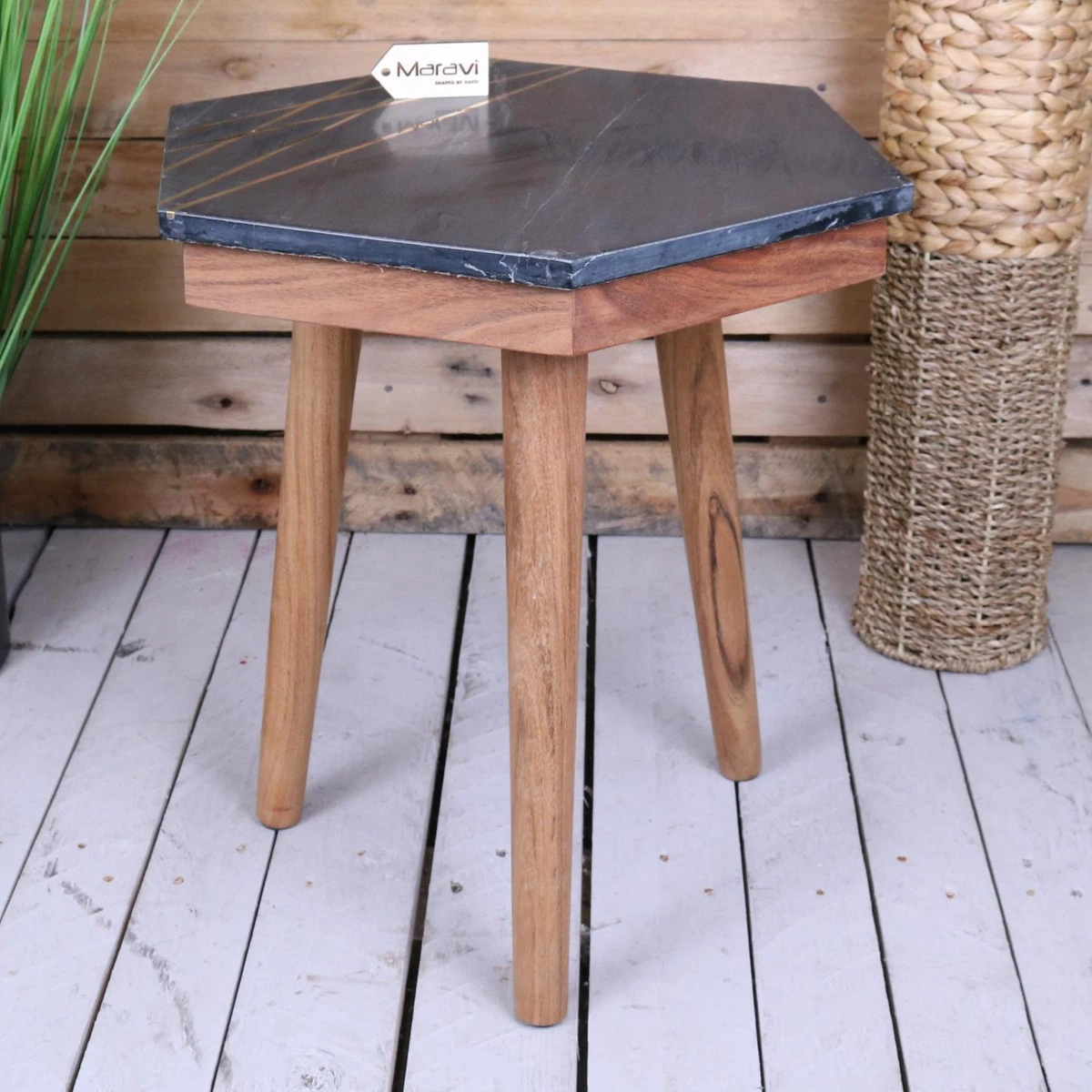 Black hexagon coffee table deals