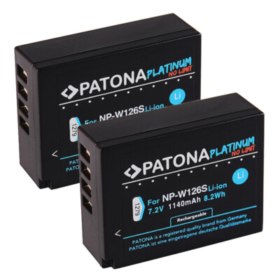 2 x Patona Platinum Akku für Fuji-Film X-A7, X-E1, X-E2, X-E2S, X-E3 - NP-W126-S