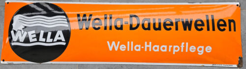 Enamel sign WELLA continuous waves 90x24 cm excellent condition - Picture 1 of 4