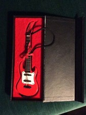 Model Miniature Cherry Red Electric Guitar In Black Case 8  