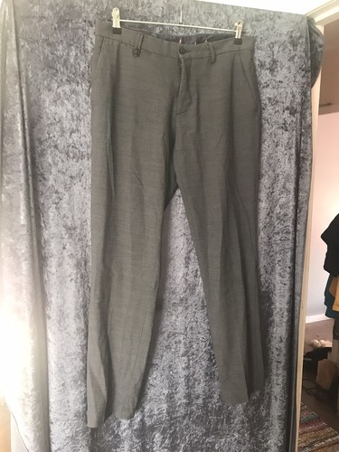 Zara Mens Grey Suit Trousers Size EU 40 