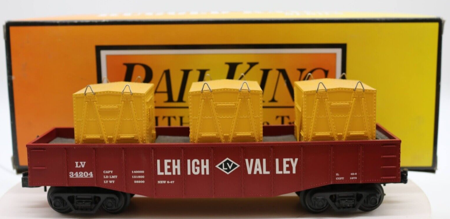 MTH RailKing O Gauge Lehigh Valley Gondola with LCL Containers 1:48 Scale