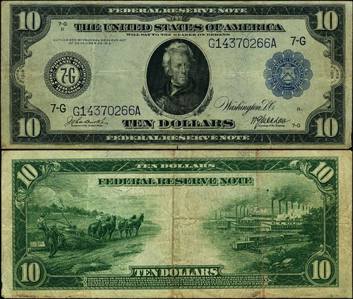 FR. 928 $10 1914 Federal Reserve Note Chicago VF