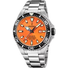 Festina Orange Dial Stainless Steel Bracelet Men's Watch F20663/4
