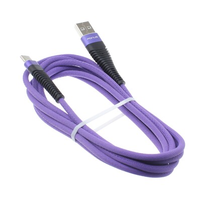 Purple 10ft Long USB Cable Type-C Charger Cord Power Wire USB-C for Smart Phones