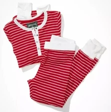 American Eagle thermal pajamas pj soft set top shirt legging pants long sleeve L