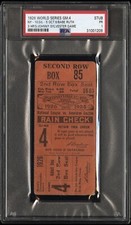1926 WORLD SERIES GAME 4 BABE RUTH 3 HRS TICKET STUB🎟Johnny Sylvester Game🔥PSA