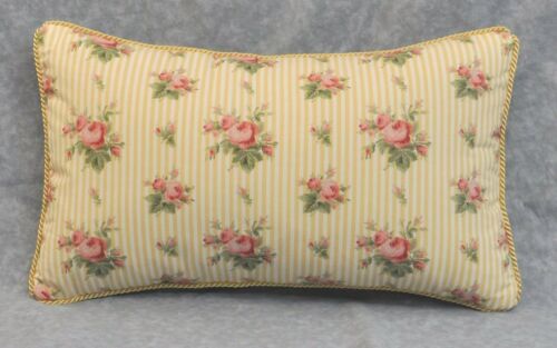 Corded Pillow made w Ralph Lauren Sophie Brooke Yellow Floral Fabric 20x12 - Picture 1 of 2