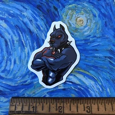 BADASS PITBULL PIT BULL DOG STICKER 4A7 SPIKE COLLAR MENACING PUPPY