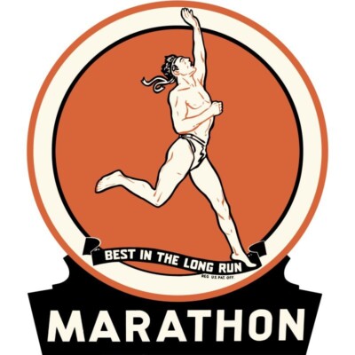 Marathon Oil, Best in Long Run DIECUT NEW 28'' Tall Sign USA STEEL XL Size 7 lbs