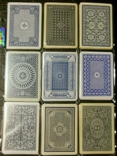 9 Different Filigree Designs in Blues Antique Vintage WIDE Swap Playing Cards