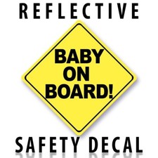 REFLECTIVE BABY ON BOARD CHILD Safety 3M Decal Nighttime Visible Sticker Car SUV