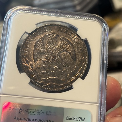 1877-GO FR NGC MS62 | MEXICO - Silver Eight Reales 8R Coin Only 37 Higher! Cap - Picture 5 of 6