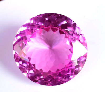 Flawless 70.95 Ct Natural Mogok Pink Ruby Round Cut Certified Loose Gemstone