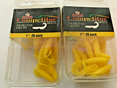 Casey's Competitor Chartreuse Swirltail Grubs Soft  Lures 2 BOXES 40 FREE SHIP
