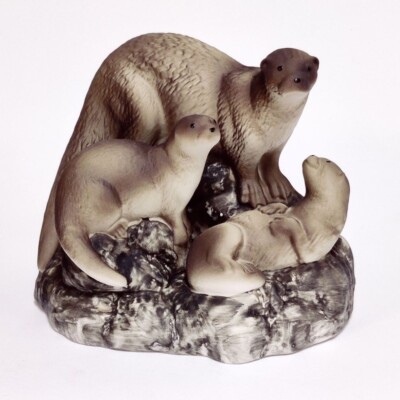 Highbank Porzellan - Familie Otter (10 cm hoch)