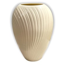 Lenox Mirage Flower Vase Embossed Porcelain Made In USA 8.5'' x 6'' Fine Ivory
