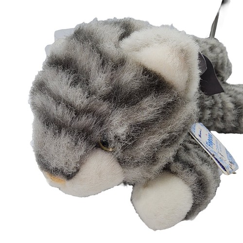 A & A Plushies Grey Tabby Tom The Cat With Ribbon 12" Plush Toy Original Tags - Picture 2 of 15