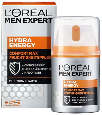   Loreal Men Expert Hydra Energy Max Comfort Gel Creme Feuchtigkeitspflege 50ml 