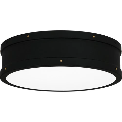 Quoizel QF5224 Ahoy 13"W LED Flush Mount Drum Ceiling Fixture - Black - Picture 1 of 12