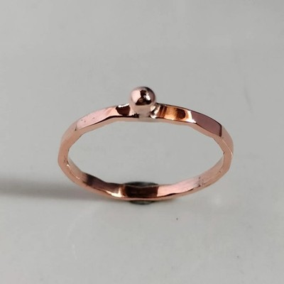 Solid Pure Copper Minimalist Healing Ring, Handmade, Unisex, Dainty Ball Ring