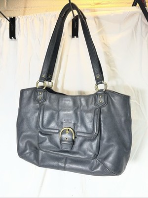 Coach Black Campbell Belle Carryall Leather Handbag