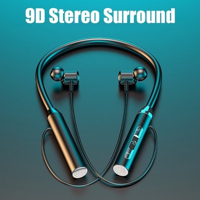 Bluetooth Neckband Headphones - 9D Stereo Surround Sound Wireless Sport Earbuds 