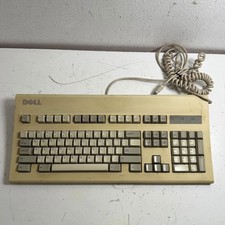 Vintage Dell AT101 Beige 5-Pin DIN Connector Mechanical Qwerty Keyboard for PC
