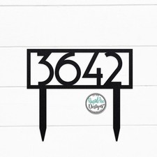 Modern Metal House Number Sign, Elegant Yard Address Decor