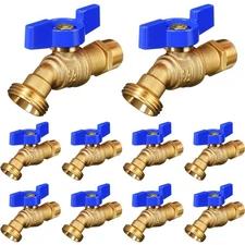 10 Pack Male Hose Bib Mip, 3/4" Mip x 3/4" Mht, 1/4 Turn Outdoor Brass Water ...