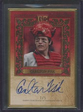 2025 Topps Gilded Collection Carlton Fisk #HAFA-CF Autograph Ruby /5 Red Sox