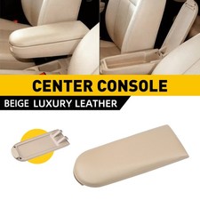 Pu Leather Console Armrest Center Cover Lid Beige For Vw Jetta Beetle 1999-2009