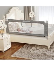 Toddler Safety Bed Rail Guard U-shaped Base for Twin,Full,Queen,King, 54", Gray