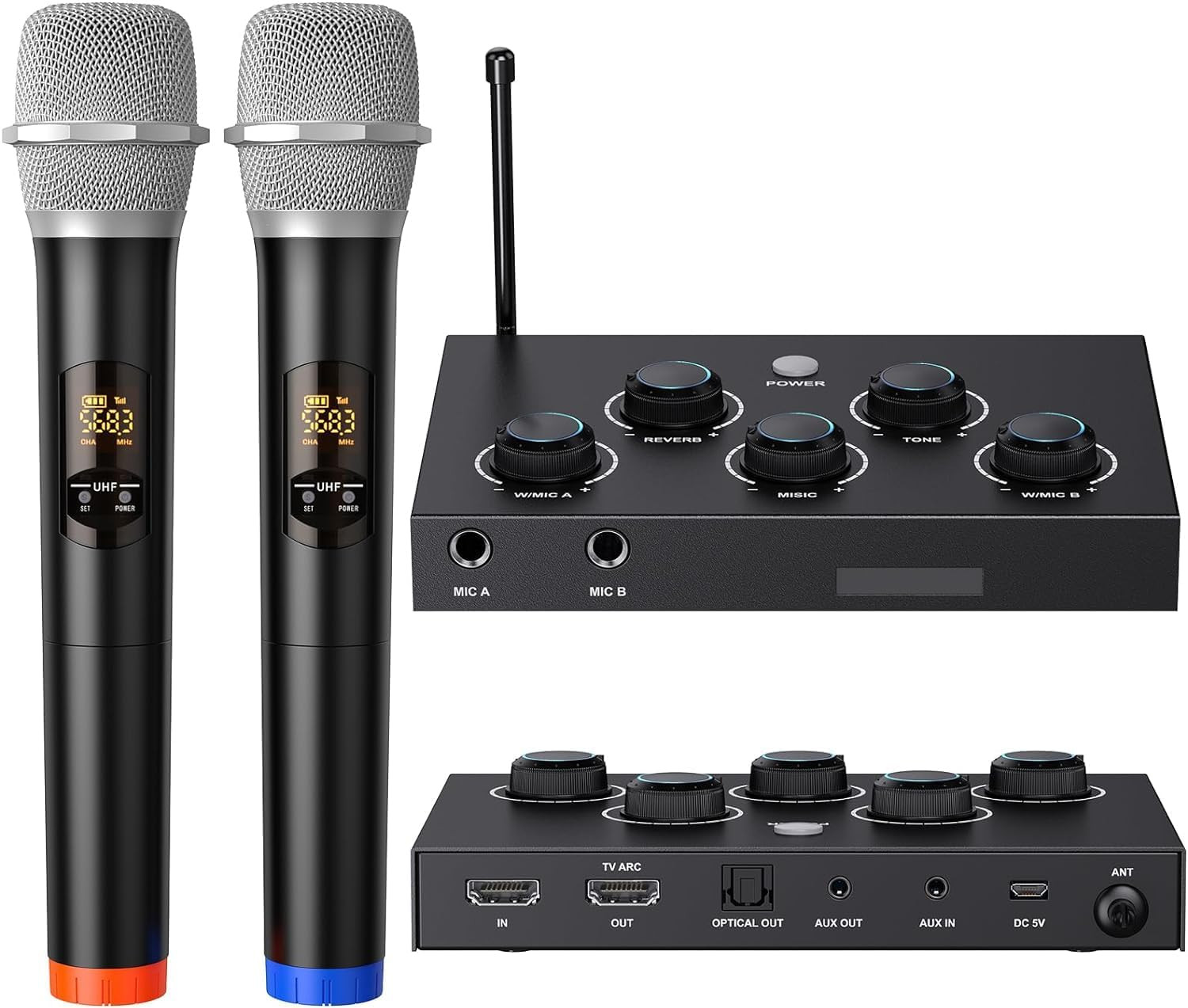 Doppio Microfono Karaoke Wireless UHF: Design Premium e Audio Crystal