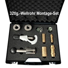 32-tlg. Wellrohr-Montageset DN16/DN20 mit Schlagwerkzeug
