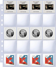 30 Pack 600 Pockets 2x2  Coin Flip Sleeves, Heavy Duty Stamp Collection Pages fo