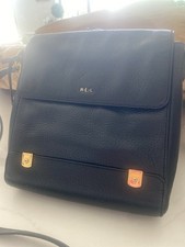 Pebble Leather Ralph Lauren Crossbody Black