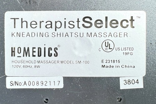 HoMedics SM-100 Therapist Select Kneading Shiatsu Massager – Open Box - Picture 3 of 10
