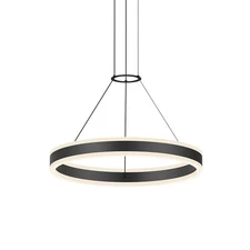 Sonneman 2303 Double Corona 24"W Integrated LED Ring Chandelier - Black