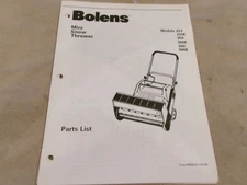 BOLENS MINI SNOW THROWER MODELS 225 225E 350 350E 500 500E PARTS LIST