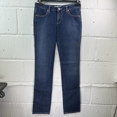 Armani Exchange Damen Straight Jeans W28 L34 Größe 2 Blau Stretch Tall