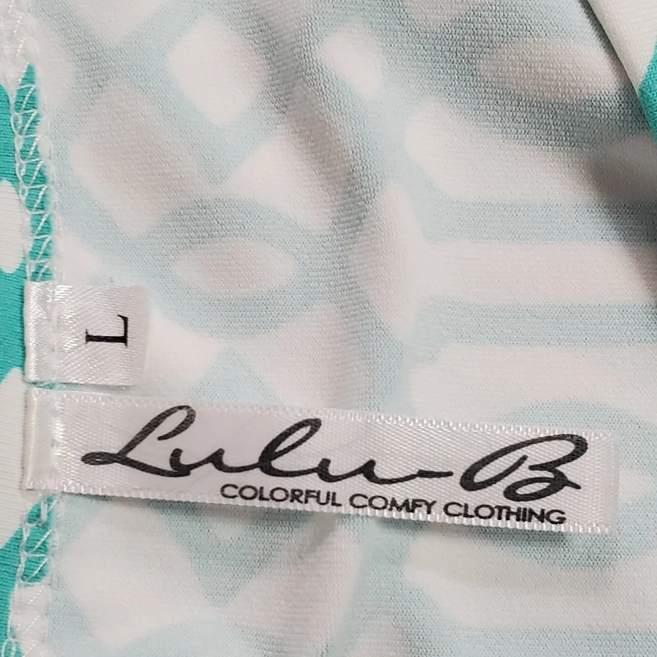 Vestido recto Lulu B para mujer geométrico FPS talla L azul vacaciones de verano playa viaje Foto 4 de 4