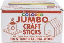 Pepperell Crafts Jumbo Craft Sticks 300/Pkg-Colored