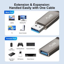 Durability USB3.0 Extension Cable Male to Female for 10Gbps Fast Transmission