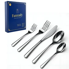 20-Piece Silverware Set for 4,Premium 18/10 Stainless Steel Flatware Set,Mirr...