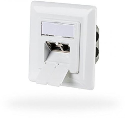 CAT6a Netzwerkdose Unterputz UP LAN Dose Unterputzdose 2x R45 POE weiss