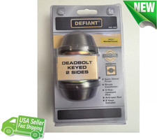 NEW Defiant Deadbolt Keyed Both Sides Satin Nickel Finish w/2 Keys NIP