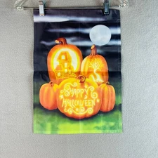 Happy Halloween Pumpkin  Decorative Yard Flag 18 x 12 1/2
