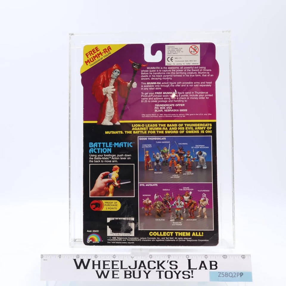 Boneco Battle Matic Jaga AFA CLASSIFICADO 70 70/75/85 Thundercats 1987 LJN NOVO LACRADO - Imagem 2 de 4